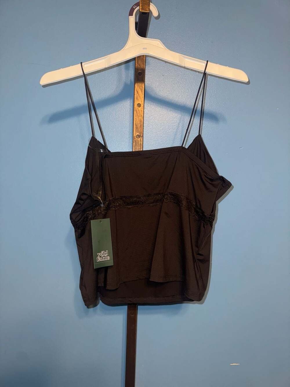 Wild Fable Espresso Lace Trim Cowl Tank Top Size XL - Picture 2 of 4